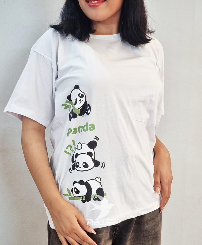 تیشرت زنانه تابستانی پنبه سوپر با طرح پاندا – تک سایز ۴۰ تا ۴۶، خنک و راحت