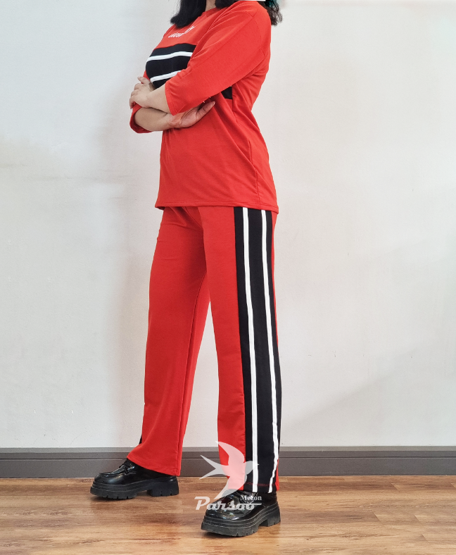 ست دورس اسپان زنانه فری سایز تا ۴۴ – تیشرت و شلوار راحتی خنک و شیک