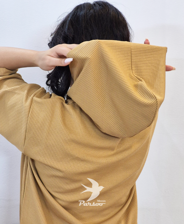 تیشرت زنانه کلاهدار کبریتی پاییزه، فریسایز، با طراحی کلاه، استایل شیک و راحت