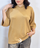 تیشرت زنانه کلاهدار کبریتی پاییزه رنگ نخودی، فریسایز، استایل شیک و راحت